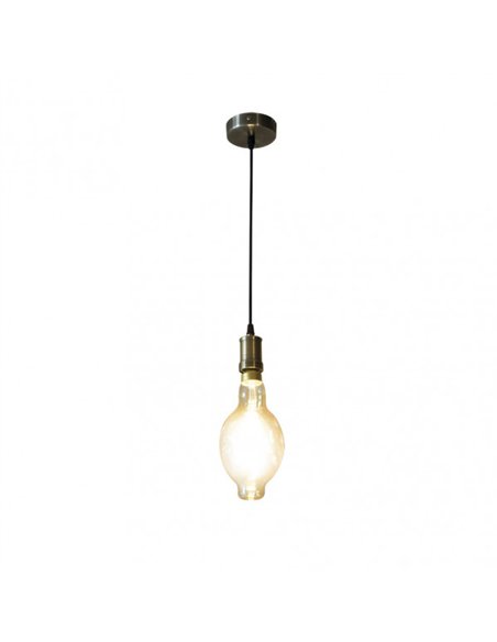 Colgante Dante 1xe27 Cuero/ambar  Bombilla  Incluida 8w 3000k 640lm Regx12x12 Cm