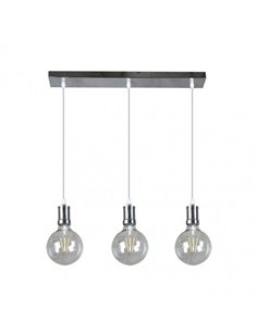 Lampara Prisco 3xe27 Cromo/transparente  Bombillas   Incluidas 24w 2700k 2550lm Regx64x12