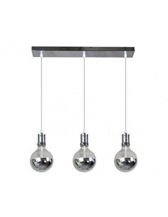 Lampara Gala 3xe27 Cromo/cromo  Bombillas   Incluidas 24w 2700k 2100lm Regx64x12