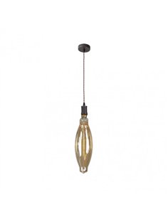 Colgante Lilia 1xe27 Marron/ambar  Bombilla  Incluida 8w 3000k 640lm Regx12x12 Cm