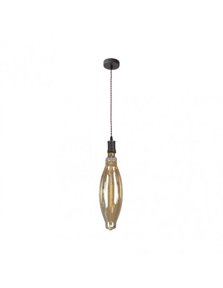 Colgante Lilia 1xe27 Marron/ambar  Bombilla  Incluida 8w 3000k 640lm Regx12x12 Cm