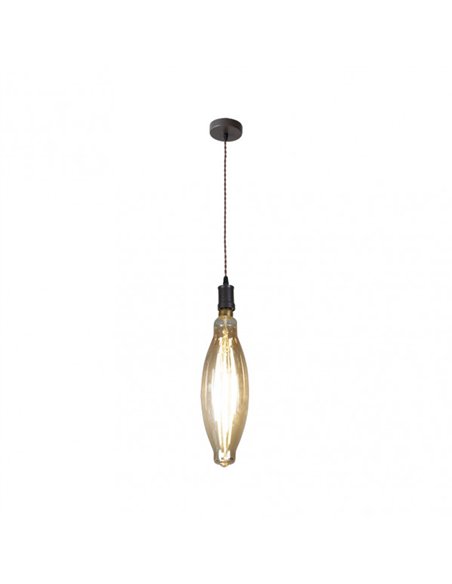 Colgante Lilia 1xe27 Marron/ambar  Bombilla  Incluida 8w 3000k 640lm Regx12x12 Cm