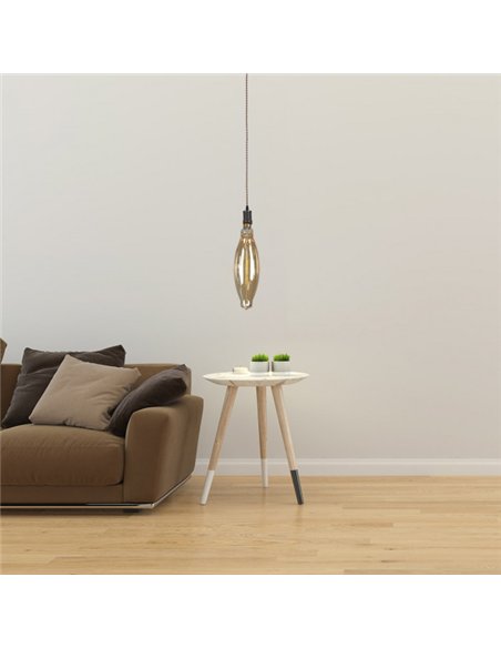 Colgante Lilia 1xe27 Marron/ambar  Bombilla  Incluida 8w 3000k 640lm Regx12x12 Cm