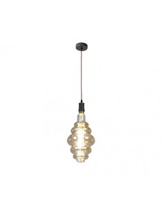 Colgante Loreto 1xe27 Marron/ambar  Bombilla Incluida 8w 3000k 620lm Regx20x20 Cm 2