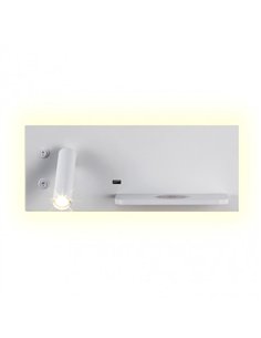 Aplique 2+8w 4000k Velazquez Izqdo Blanco Usb+qi  130lm Doble Encendido 14x35x14 Cm 2
