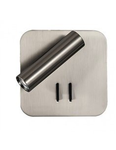 Aplique 2+6w 4000k Manet Cuadrado Niquel 130lm  Doble Encendido 14x14x12 Cm