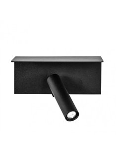 Aplique 3w 4000k Leonardo Negro C/estante Y Usb  150lm C/interruptor 14x18x14cm Orientb