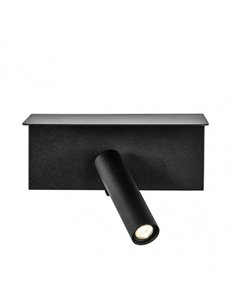 Aplique 3w 4000k Leonardo Negro C/estante Y Usb  150lm C/interruptor 14x18x14cm Orientb 2