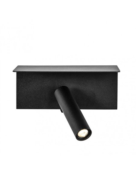 Aplique 3w 4000k Leonardo Negro C/estante Y Usb  150lm C/interruptor 14x18x14cm Orientb