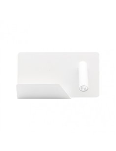 Aplique 3w 4000k Miguel Angel Dcho Blanco C/usb Y  Estante 150lm 16x28x12 Cm Orientable