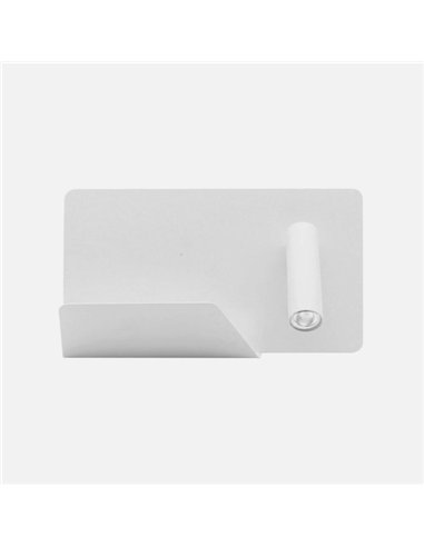 Aplique 3w 4000k Miguel Angel Dcho Blanco C/usb Y  Estante 150lm 16x28x12 Cm Orientable
