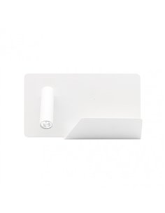 Aplique 3w 4000k Miguel Angel Izqdo Blanco C/usb  Y Estante 150lm 16x28x12 Cm Orientable