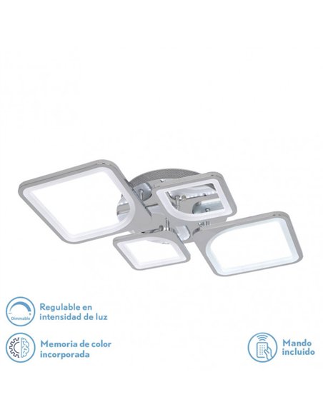 Plafon 86w 3000-4000-6500k Cromo Elara 9x76x46 Cm 11610Lm Regulable