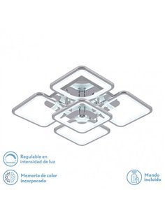 Plafon 129w 3000-4000-6500k Cromo Elara 9x58x58Cm 17415lm C.remoto