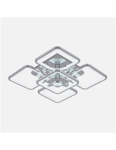 Plafon 129w 3000-4000-6500k Cromo Elara 9x58x58Cm 17415lm C.remoto,regulador Y Memoria