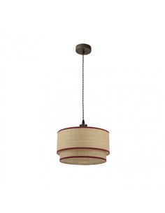 Colgante Roque 1xe27 Natural/rojo Regx40x40 Cm