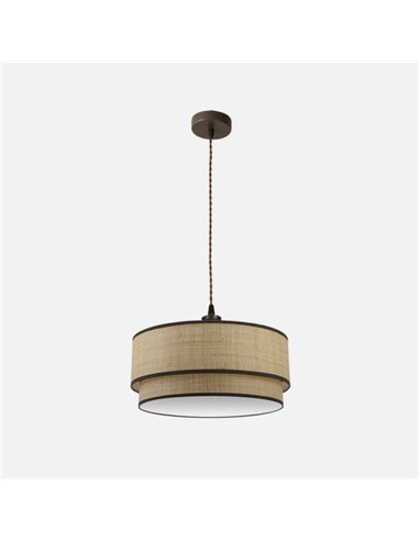 Colgante Roque 2xe27 Natural/marron Regx50x50 Cm