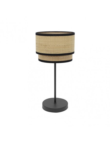 Sobremesa Alto Roque 1xe27 Natural/negro 60x30x30 Cm