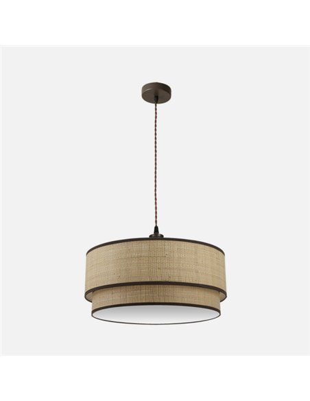 Colgante Roque 3xe27 Natural/marron Regx60x60 Cm