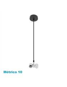 Arm. Colgante Cara 2xe27 Negro M10 Regx10x10 Cm