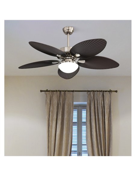 Ventilador  Dc Borasco 24w Niq/marron 5 Asp.6 Vel 132d 2950lm Remoto.memor.y Temp.3000-4000-6000k
