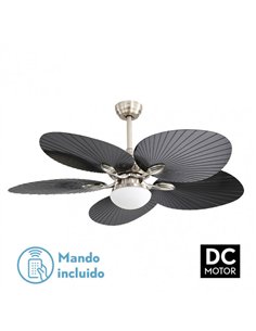 Ventilador  Dc Chaw 24w 2950lm Niquel/negro 5asp.6vel.132d  C/remoto