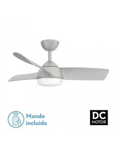 Ventilador 24w Dc Haur Plata 3 Asp.6 Veloc.107d  2 Tijas C/remoto