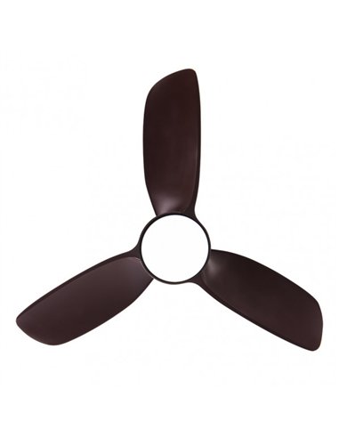 Ventilador 24w Dc Haur Marron 3 Asp.6 Veloc.107d  2 Tijas C/remoto, Memoria Y Temp.3000-4000-6000k