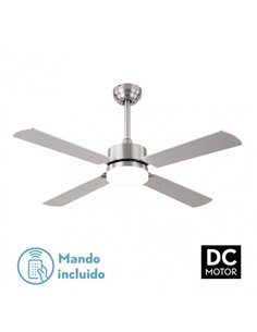 Ventilador 18w Dc Hupe Niquel 4 Asp.6 Vel.107d  Remoto