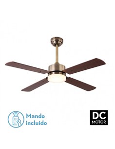 Ventilador 18w Dc Hupe Cuero 4 Asp.6 Vel.107d  Remoto