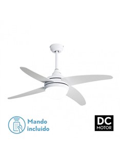 Ventilador 2xe27 Dc Klod Blanco 4 Asp.6 Vel.117d  C/remoto Y Temporizador
