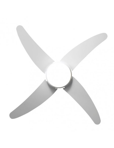 Ventilador 2xe27 Dc Klod Blanco 4 Asp.6 Vel.117d  C/remoto Y Temporizador