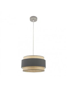 Colgante Kandy 1xe27 Natural/gris Regx40x40 Cm