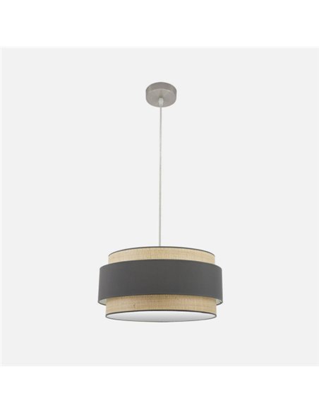 Colgante Kandy 2xe27 Natural/gris Regx50x50 Cm