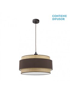 Colgante Kandy 3xe27 Natural/marron Regx60x60 Cm