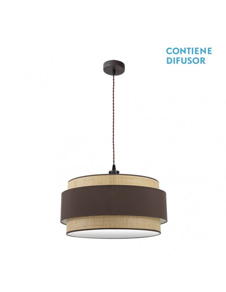 Colgante Kandy 3xe27 Natural/marron Regx60x60 Cm