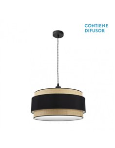 Colgante Kandy 3xe27 Natural/negro Regx60x60 Cm