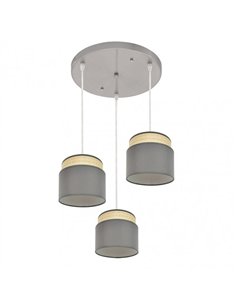 Plafon Kandy 3xe27 Natural/gris Regx39x39 Cm