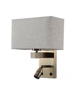 Aplique 3w 4000k +1xe27 Gabriel Cuero/pantalla Beis 285lm 31x26x15