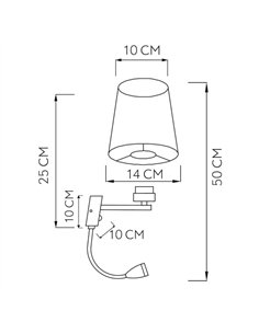 Aplique 3w 4000k +1xe27 Paulo Cuero/pantalla Beis 285lm 37x14x17cm Doble Encendido 2