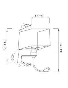 Aplique 3w 4000k+1xe27 Stephen Cromo/pantalla Blanca 285lm 38x17x20cm Doble Encendido 2