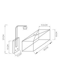 Aplique  1xe27 Y Puerto Usb Agatha Cuero/Pant.beis 27x25x15cm Con Interruptor 2