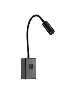 Aplique 3w 4000k Capote Negro Usb E Interrupt. 43x6x4 Cm 285lm Articulab. Y Orientab.