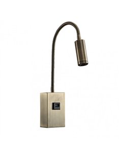 Aplique 3w 4000k Capote Cuero C/usb E Interrupt. 43x6x4 Cm 285lm Articulab. Y Orientab.