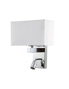 Aplique 3w 4000k + 1xe27 Gabriel Cromo/pantalla Blanca 285lm 31x26x15