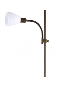 Pie De Salon Rilon 1xe27+1xe14 C/lector Marron  Pantalla Blanca 175 2