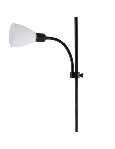 Pie De Salon Rilon 1xe27+1xe14 C/lector Negro  Pantalla Blanca 175 2