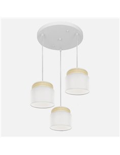 Plafon Kandy 3xe27 Natural/blanco Regx39x39 Cm 2