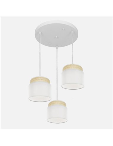 Plafon Kandy 3xe27 Natural/blanco Regx39x39 Cm