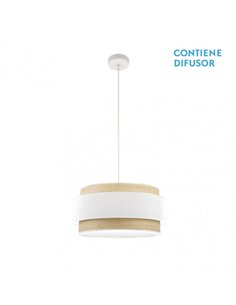 Colgante Kandy 2xe27 Natural/blanco Regx50x50 Cm